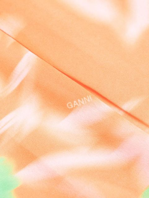 GANNI floral-print slip dress - Orange