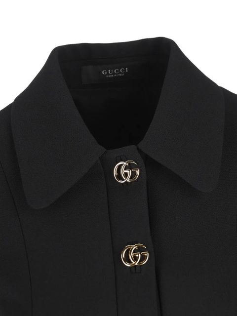 Gucci wool double G-detail mini dress - Black