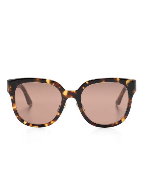 Miu Miu Eyewear logo-lettering square-frame sunglasses - Brown - zdjęcie produktu nr 1