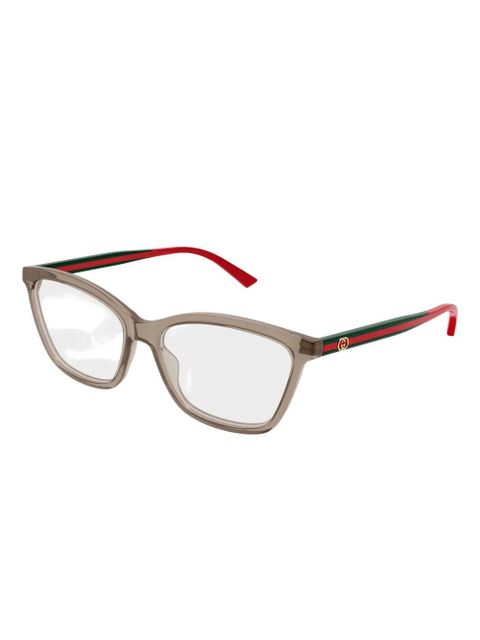Gucci Eyewear stripe cat-eye glasses - Neutrals - zdjęcie produktu nr 2