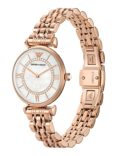 Emporio Armani zegarek damski kolor różowy