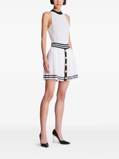 Balmain monogram sleeveless bodysuit - White