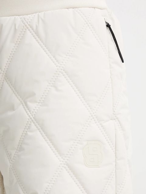 BOSS spodnie damskie kolor beżowy szerokie high waist 50544382