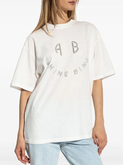 ANINE BING logo-print cotton t-shirt - White