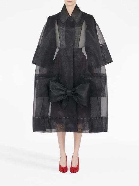 Maison Margiela bow-detail tulle coat - Black - zdjęcie produktu nr 2