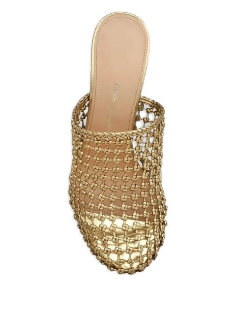 Ferragamo high-heeled mules - Gold