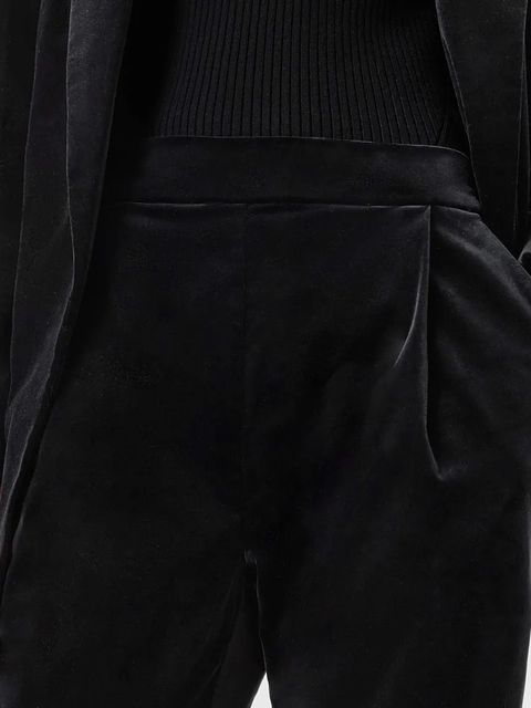 AllSaints spodnie welurowe damskie kolor czarny dopasowane high waist W065QD