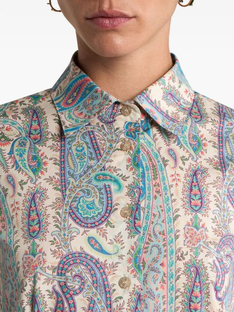ETRO paisley-motif cotton shirt - Neutrals