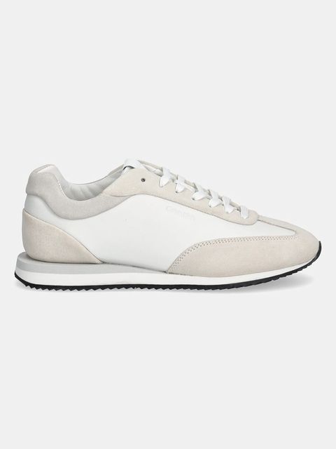 Calvin Klein sneakersy skórzane RUNNER LACE UP - LTH SUE MIX - zdjęcie produktu nr 1