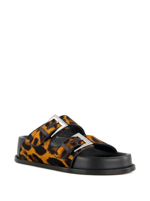 Paris Texas leopard-print flat sandals - Brown