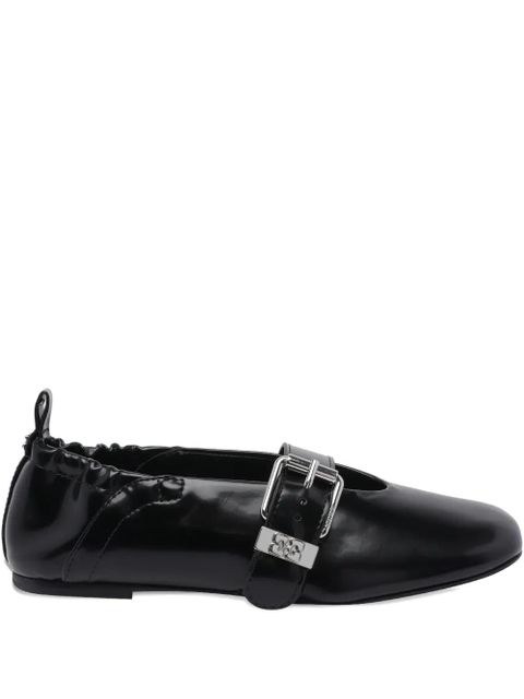 GANNI Sue buckle-detail ballet flats - Black - zdjęcie produktu nr 1