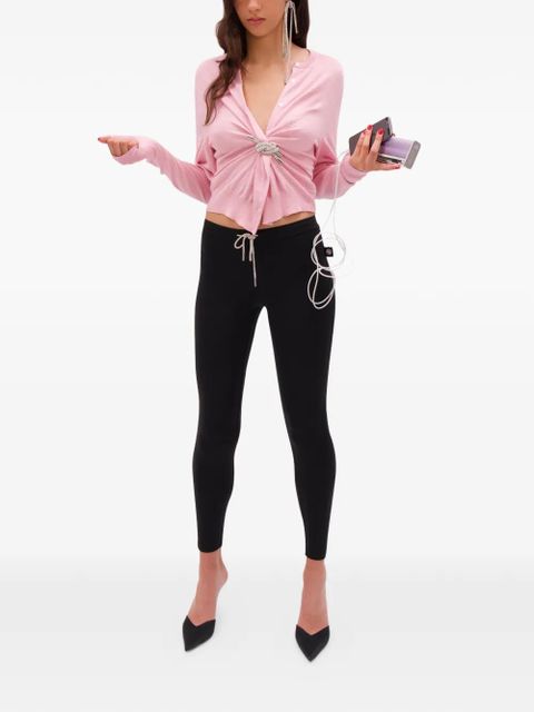 AREA crystal-knot cardigan - Pink