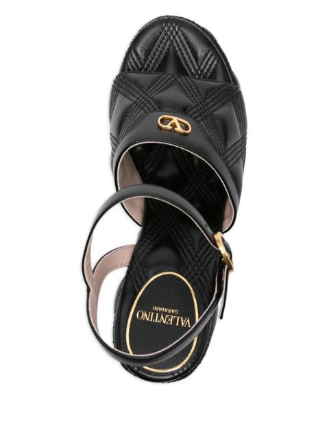 Valentino Garavani 115mm VLogo Signature quilted sandals - Black