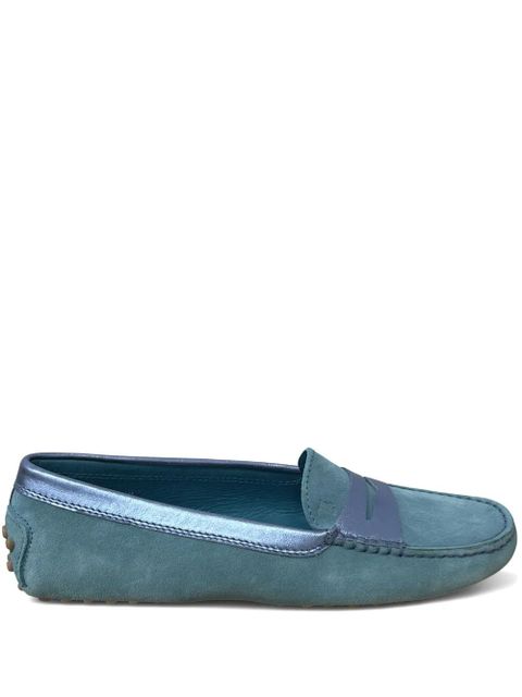 Tod's Gommino metallic-trim suede loafers - Blue - zdjęcie produktu nr 1
