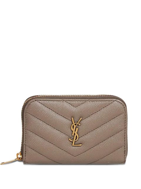 Saint Laurent Cassandre chevron quilted logo wallet - Brown - zdjęcie produktu nr 1