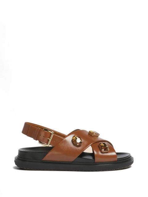Marni crisscross crystal sandals - Brown - zdjęcie produktu nr 1