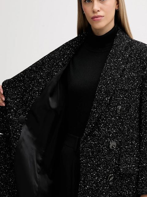 Sisley płaszcz z dodatkiem wełny kolor czarny 2YABLN06D