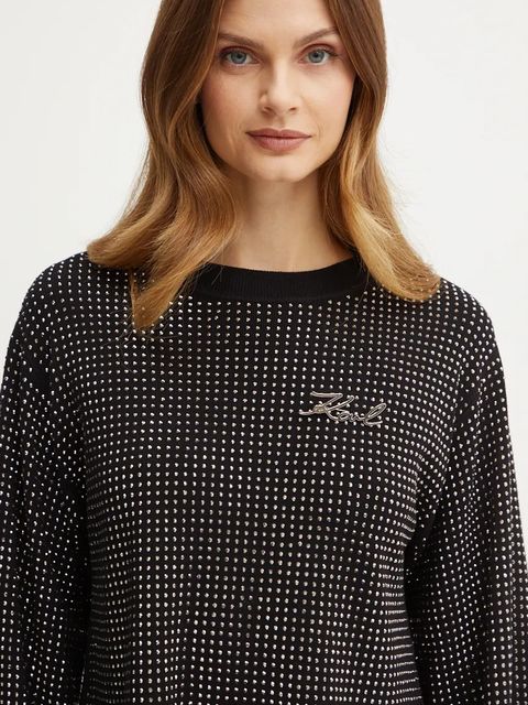 Karl Lagerfeld sweter damski kolor czarny 246W2009