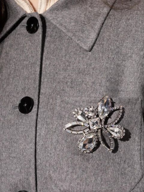 Alexander McQueen crystal flower brooch - Silver - zdjęcie produktu nr 1