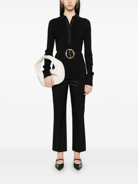 TOTEME knitted polo top - Black