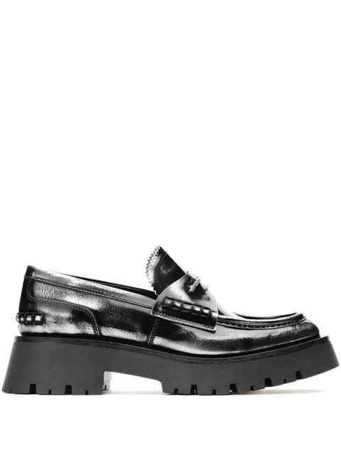 Alexander Wang lug-sole logo-plaque loafers - Black - zdjęcie produktu nr 1