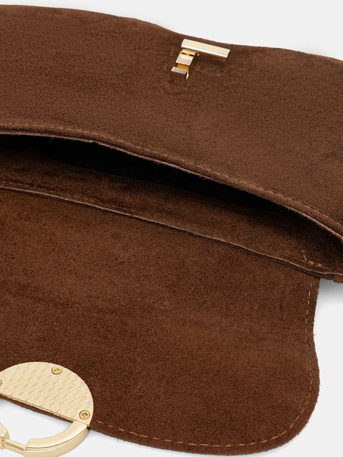 Answear.LAB torebka zamszowa kolor brązowy