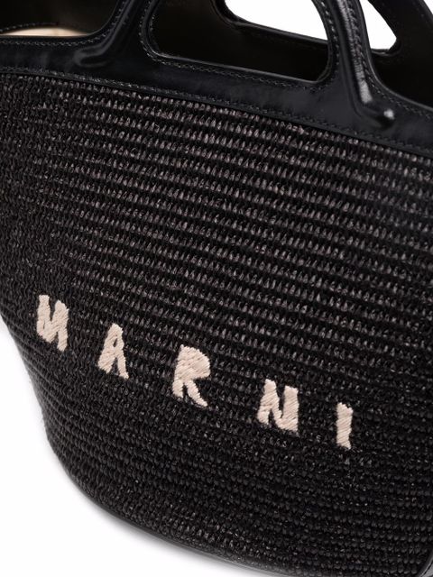 Marni Tropicalia logo-embroidered tote bag - Black