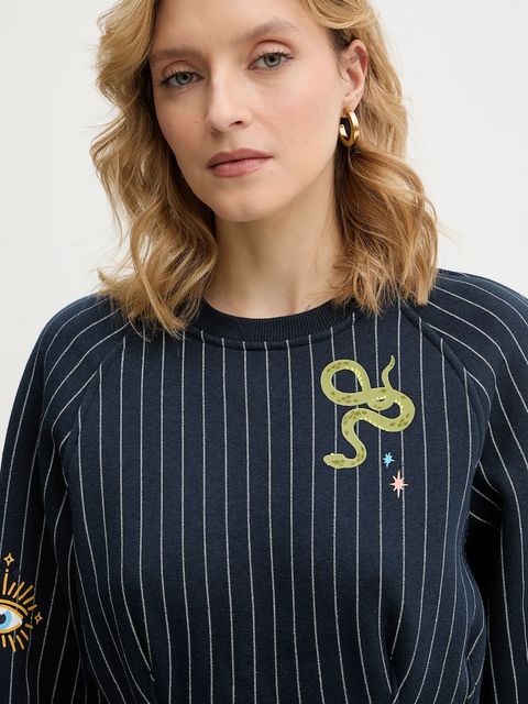 Never Fully Dressed bluza Barrel damska kolor granatowy z nadrukiem NFDTO2060