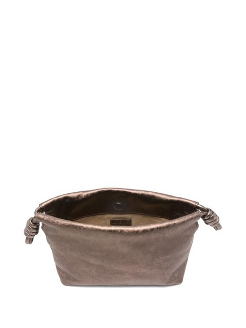 LOEWE Flamenco knot-detail clutch bag - Brown
