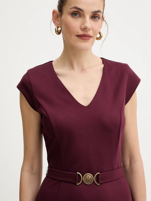 Guess sukienka CHRISSY kolor bordowy mini prosta W5BK21 KCMU2 - zdjęcie produktu nr 2