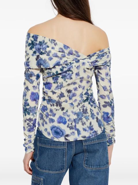 ISABEL MARANT Danka floral off-shoulder top - Neutrals - zdjęcie produktu nr 2