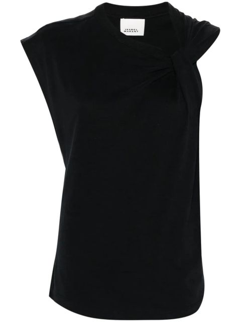 ISABEL MARANT Nayda asymmetric T-shirt - Black - zdjęcie produktu nr 1