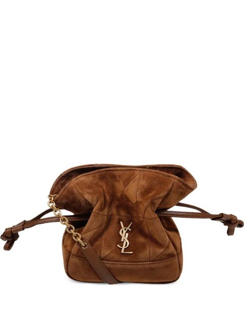 Saint Laurent quilted suede cross body bag - Brown - zdjęcie produktu nr 1