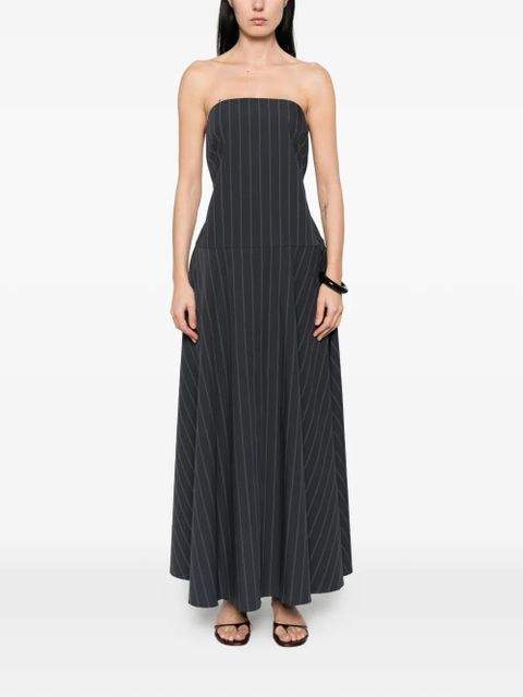 St. Agni Rouleau striped maxi dress - Blue