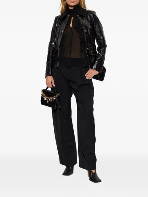 Alexander McQueen ruffled keyhole top - Black - zdjęcie produktu nr 2