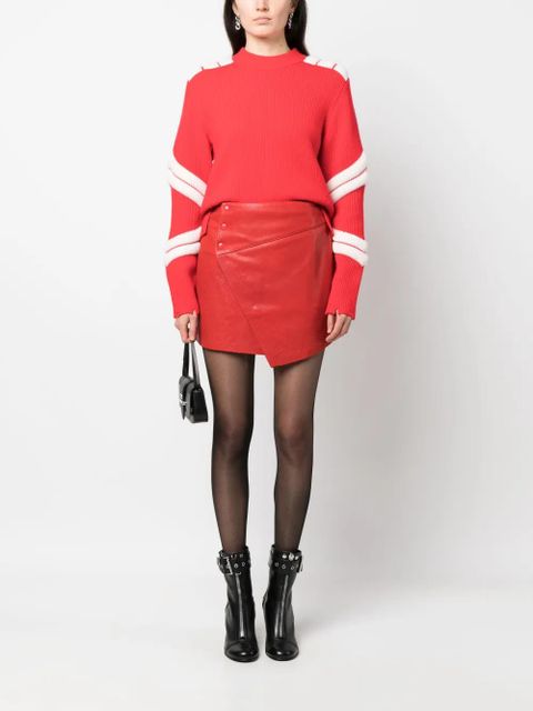 Zadig&Voltaire Junko Cuir leather miniskirt - Red - zdjęcie produktu nr 2