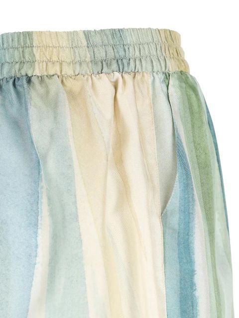 Loro Piana elastic-waistband striped silk shorts - Blue