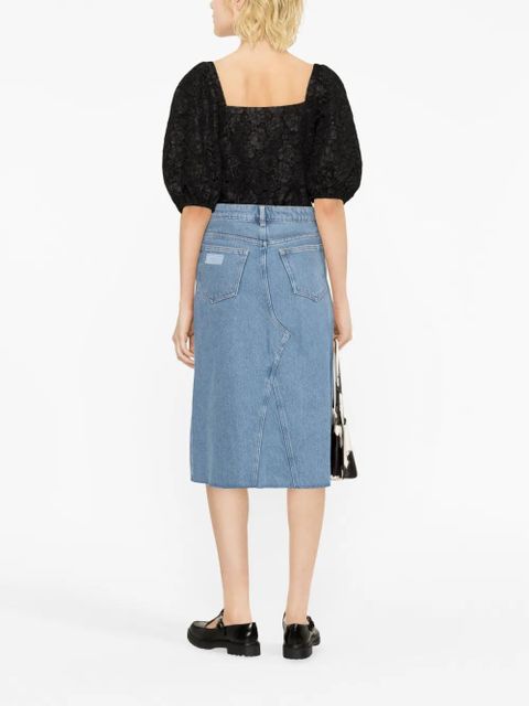 GANNI high-waist denim skirt - Blue