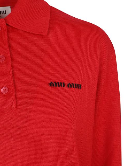 Miu Miu buttoned polo shirt - Red - zdjęcie produktu nr 2
