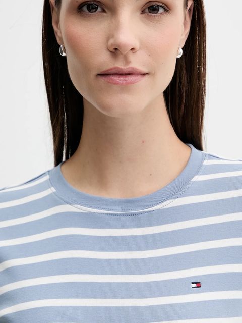Tommy Hilfiger t-shirt bawełniany damski kolor niebieski WW0WW40587