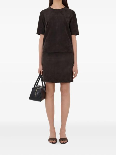 LouLou de Saison Engel suede oencil mini skirt - Brown