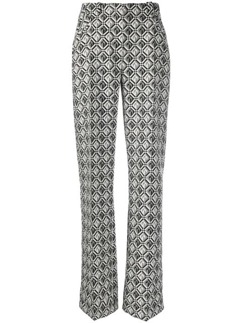 Marine Serre Moon Diamant-print tailored trousers - Black - zdjęcie produktu nr 1