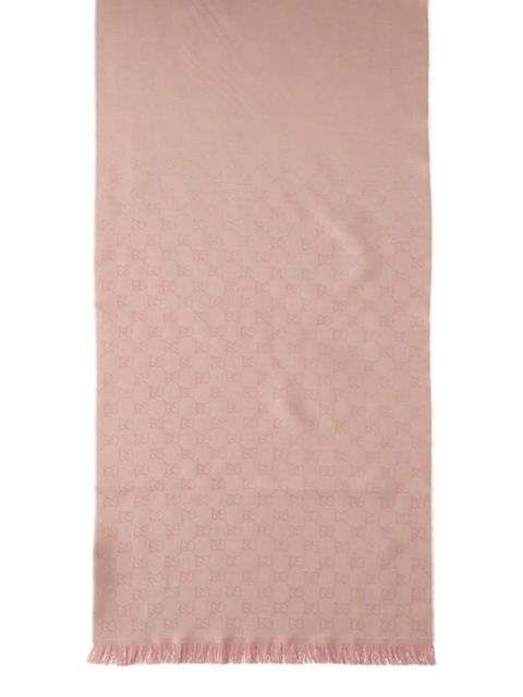 Gucci GG-jacquard fringed scarf - Pink - zdjęcie produktu nr 2