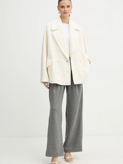 BOSS Orange płaszcz z dodatkiem wełny kolor biały 50548664