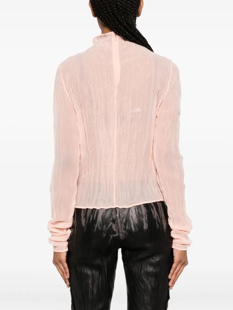 Acne Studios crinkled-finish semi-sheer blouse - Pink