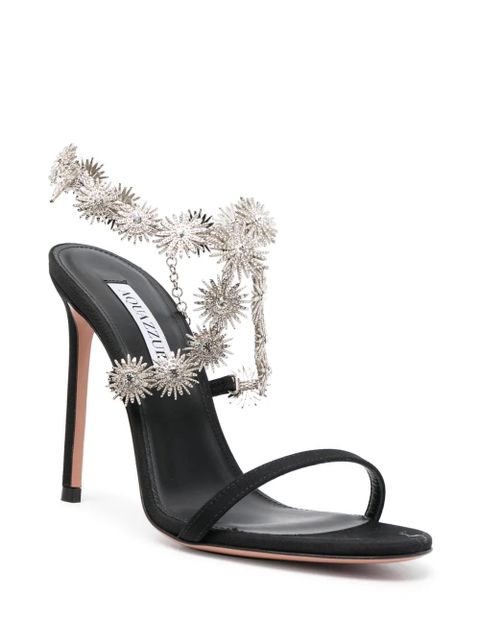 Aquazzura Comet 105mm crystal-embellished sandals - Black - zdjęcie produktu nr 2