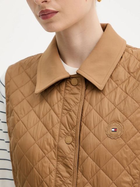 Tommy Hilfiger bezrękawnik damski kolor brązowy przejściowy WW0WW45638