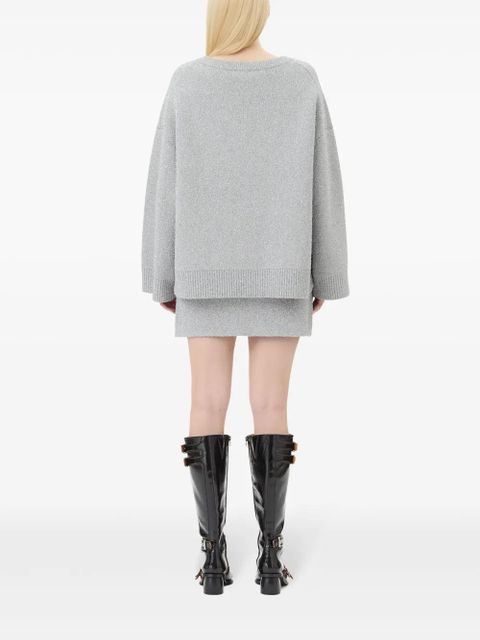GANNI extra-long sleeves sweater - Grey