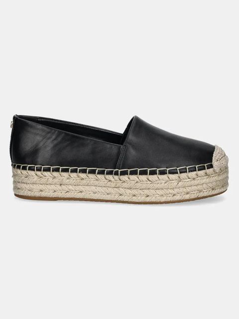 MICHAEL Michael Kors espadryle skórzane Lynn kolor czarny na platformie 40S5LYFP1L.001