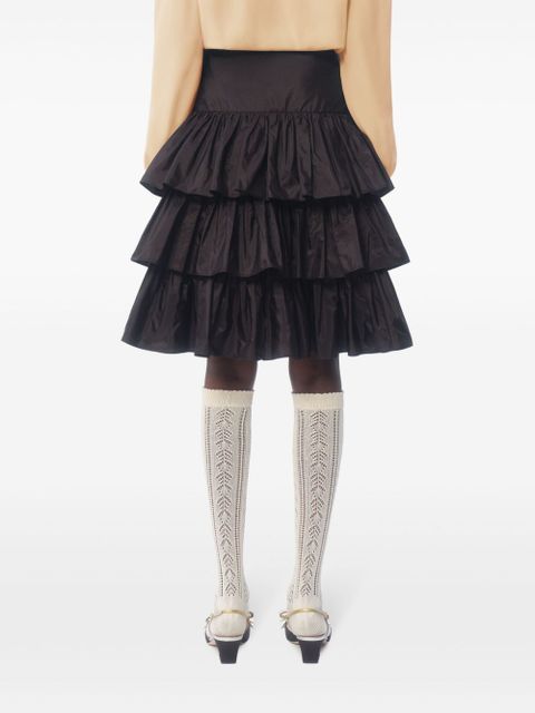Valentino Garavani ruffled taffeta skirt - Black